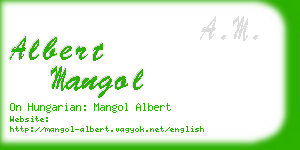 albert mangol business card